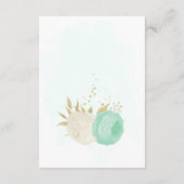 Pfefferminzgrün, weiße Blume Goldblütenhochzeit Begleitkarte (Rückseite)