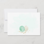 Pfefferminzgrün & weiße Blume Hochzeit mit Blumen Dankeskarte (Rückseite)