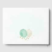 Pfefferminzgrün & weiße Blume Hochzeit mit Blumen Gästebuch (Rückseite)