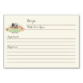 Pfefferminzkarten mit blumengeschmücktem Brautpart Tischnummer (Rückseite)