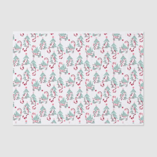 Pfefferminzkatzen und Weihnachtsbäume Seidenpapier (Vorderseite)