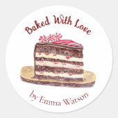 Pfefferminzkuchen mit Liebe gebacken Runder Aufkleber (Vorderseite)