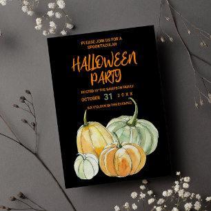 Pfefferminzkürbis Halloween-Party Einladungspostkarte