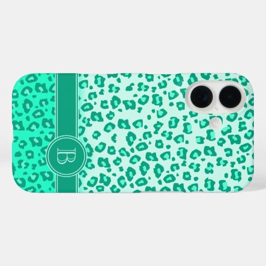 Pfefferminzmonogramm aus Leopard Case-Mate iPhone Hülle (Rückseite (Horizontal))