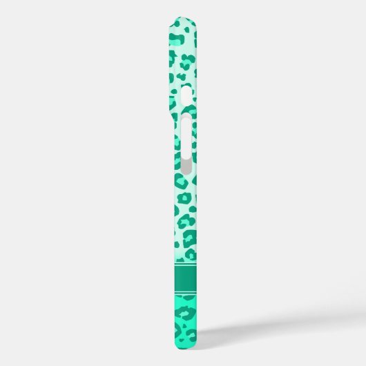 Pfefferminzmonogramm aus Leopard Case-Mate iPhone Hülle (Rückseite / Links)