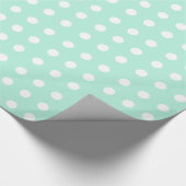 Pfefferminzpunkts in Grün und Weiß Geschenkpapier (Ecke)