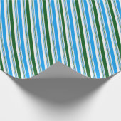 Pfefferminzstreifen, grün und blau geschenkpapier (Ecke)