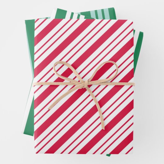 Pfefferminzstreifen-Umschlagpapier Geschenkpapier Set (Beispiel)