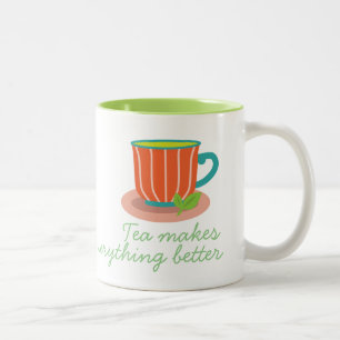 Pfefferminztee für Teeliebhaber Zweifarbige Tasse