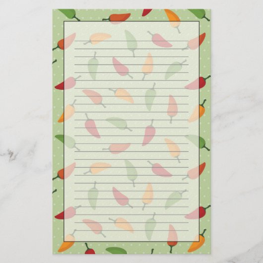 Pfeffermuster aus Chili Briefpapier (Vorderseite)