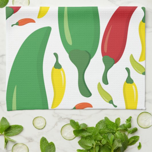 Pfeffermuster aus Chili Handtuch (Gefaltet)