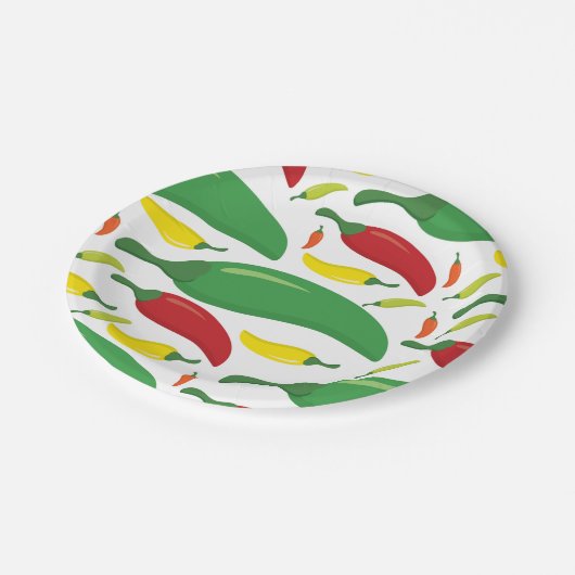 Pfeffermuster aus Chili Pappteller (Schrägansicht)