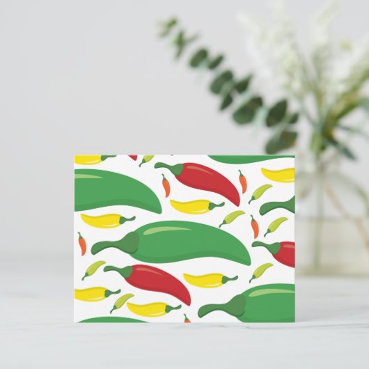 Pfeffermuster aus Chili Postkarte (Stehend Vorderseite)