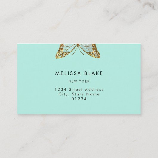 Pfefferschmetterlingsdesign Visitenkarte (Rückseite)