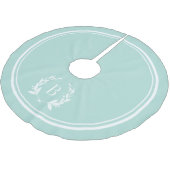 Pfefferstreifen und Kürbisröcke Polyester Weihnachtsbaumdecke (Schrägansicht)