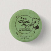 Pfeife-Schwein-Restaurant Button (Vorderseite)
