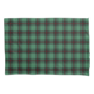 Pfeifen-Schottland-Bezirktartan-Grün kariert Kissenbezug