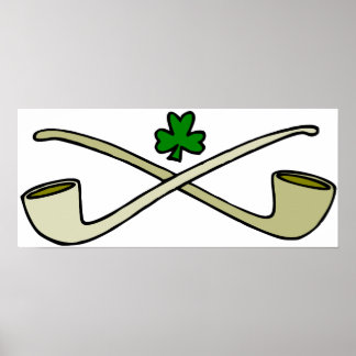 Pfeifen und Kleeblatt Poster