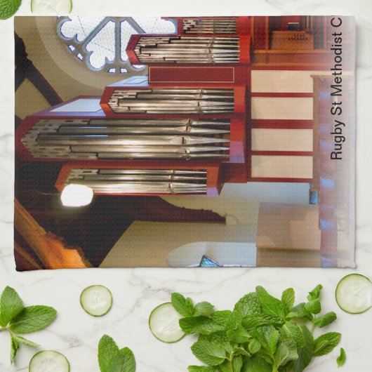 Pfeifenorgel Christchurch Geschirrtuch (Gefaltet)