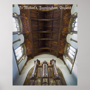 Pfeifenorgel in der Framlingham-Kirche, Großbritan Poster
