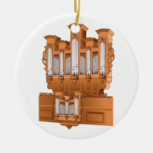 Pfeifenorgel, Kirchen-Organ-Grafik Brown Keramikornament (Vorne)