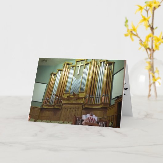Pfeifenorgel-und Organist-Karte Karte (Gelbe Blume)