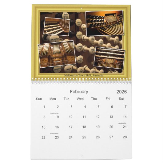 Pfeifenorgelkalender und mehr Plätze leben sie Kalender (Feb 2026)