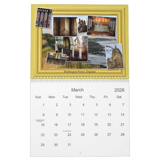 Pfeifenorgelkalender und mehr Plätze leben sie Kalender (Mär 2026)