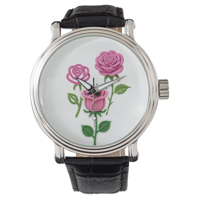 Pfeifenreiniger-Blume Armbanduhr (Vorderseite)