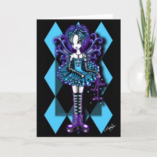 "Pfeifer-" aquamarine Libellen-Feen-Gruß-Karte Karte (Vorderseite)