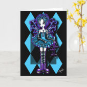 "Pfeifer-" aquamarine Libellen-Feen-Gruß-Karte Karte (Gelbe Blume)