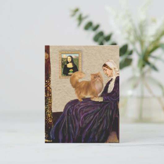 Pfeifer Mutter - Rote persische Katze Postkarte (Stehend Vorderseite)