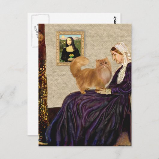 Pfeifer Mutter - Rote persische Katze Postkarte (Vorne/Hinten)