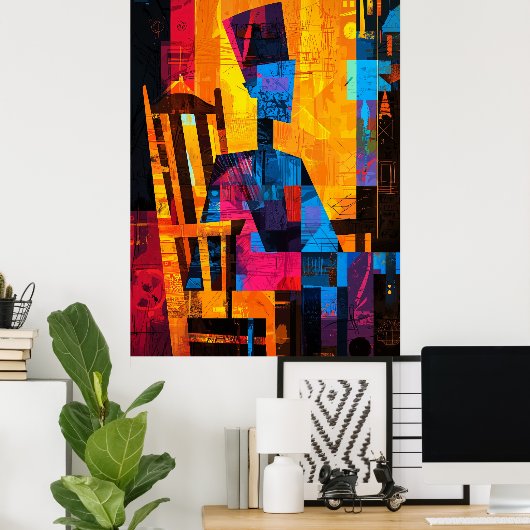 Pfeifermutter wurde in fett Abstrakt uminterpretie Poster (Heimbüro)