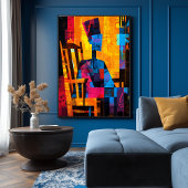 Pfeifermutter wurde in fett Abstrakt uminterpretie Poster