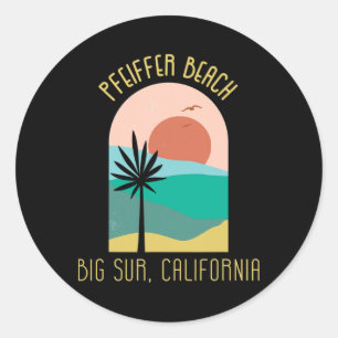 Pfeiffer Beach Big Sur Kalifornien - Boho Urlaub  Runder Aufkleber