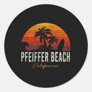 Pfeiffer Beach California Palms Vacacation Surf Su Runder Aufkleber