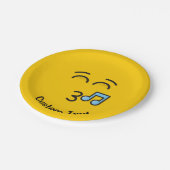 Pfeifgesicht mit lächelnder Augenopfplatte Pappteller (Schrägansicht)