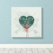 Pfeil | "Attracted to Bad Boys" durchbohrtes Herz Leinwanddruck (Insitu (Holzboden))