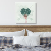 Pfeil | "Attracted to Bad Boys" durchbohrtes Herz Leinwanddruck (Insitu (Schlafzimmer))