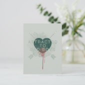 Pfeil | "Attracted to Bad Boys" durchbohrtes Herz Postkarte (Stehend Vorderseite)