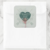 Pfeil | "Attracted to Bad Boys" durchbohrtes Herz Quadratischer Aufkleber (Tasche)