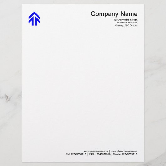 Pfeil - blau briefbogen (Vorderseite)