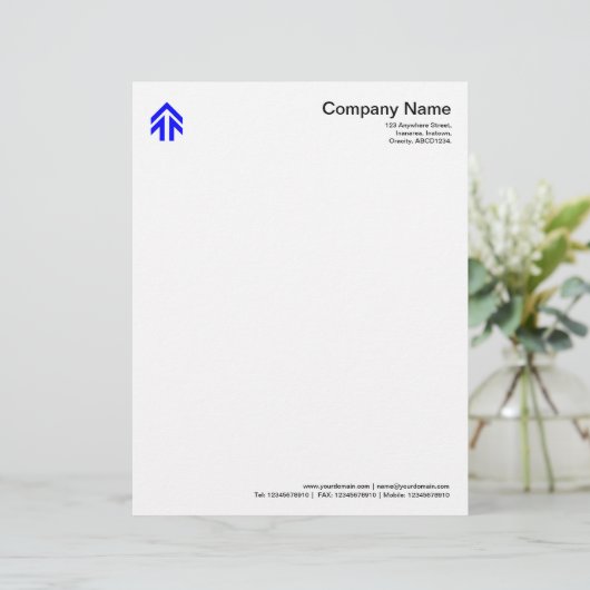 Pfeil - blau briefbogen (Stehend Vorderseite)
