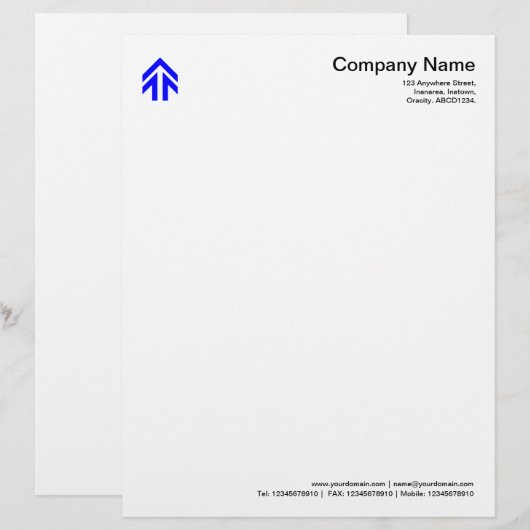 Pfeil - blau briefbogen (Vorne/Hinten)