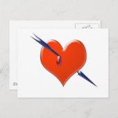 Pfeil durch das Herz Postkarte (Vorne/Hinten)