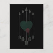 Pfeil | Durch Herz geschossene Pfeile Postkarte (Vorderseite)