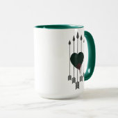 Pfeil | Durch Herz geschossene Pfeile Tasse (VorderseiteRechts)