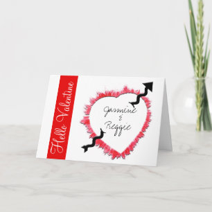 Pfeil durchbohrte texturierte Herzumriss Valentins Feiertagskarte