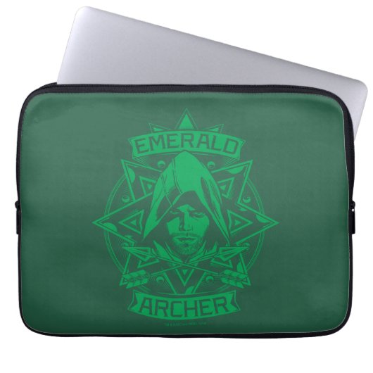 Pfeil | Emerald Archer Graphic Laptopschutzhülle (Vorderseite)